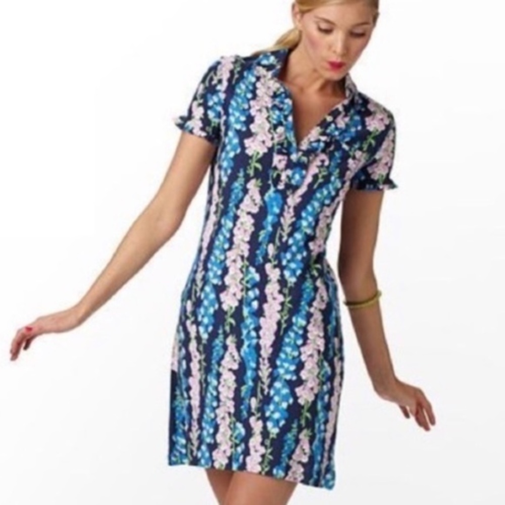 Lilly Pulitzer Blue and Pink Floral Mini Dress